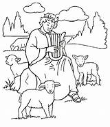 Bible Coloring Pages Imagixs Story David Sheep School sketch template