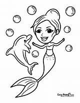 Mermaid Dolphin sketch template