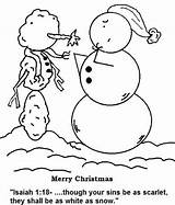 Coloring Pages Isaiah Snowman Christmas Sunday School Snow Church Bible Sheets Sins Though Scarlet Lesson Kids Collection House Shall They sketch template