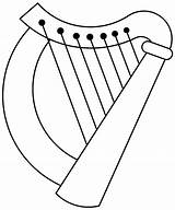 Harp Outline Traceable Svg Heraldicart sketch template