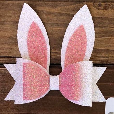 easter bunny bow svg vector template pattern  etsy