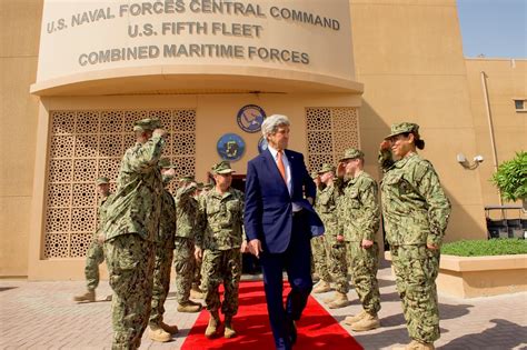 secretary kerry departs  american naval base  manama bahrain