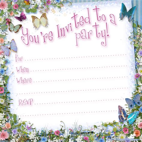 printable butterfly party invitation template printable party kits