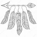 Ethnic Boho Arrow Chic Illustration Stock Feathers Coloring Pages Depositphotos sketch template