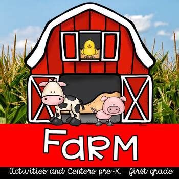 farm preschool kindergarten theme bundle  worksheets crafts