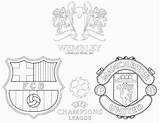 Barcelona Logo Sketch Coloring Football Logos Drawing United Manchester Teams Champions League Fc La Paintingvalley Uefa sketch template