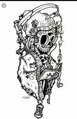Reaper Grim Tattoos Creepy Cráneo Ec0 Tattooing sketch template