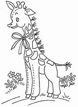 Read Embroidery Giraffe Coloring sketch template