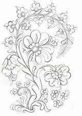 Coloring Pages Flowers Embroidery Line Adult Drawing Drawings Color Designs Patterns Flower Pattern Printable Nakış Hand Crewel Ribbon Rosemaling Painting sketch template