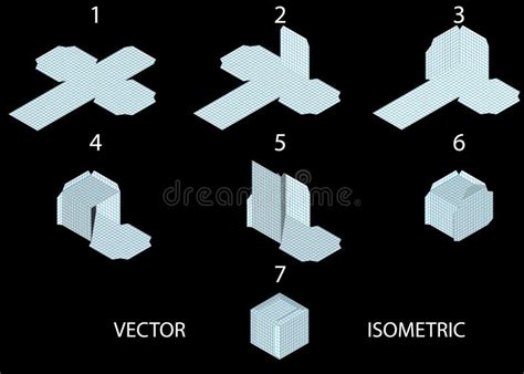 instructions  creating  cube   sheet  paper stock vector illustration  isolated