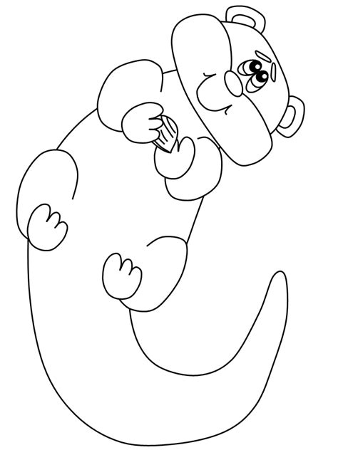 sea otter coloring pages crafts otters baby sketch coloring page