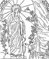 Lourdes Vierge Immaculate Bernadette Virgen Colorear Conception Kleurplaten Madonna Coloriages Assomption Rosary Colouring Maagd Volwassenen Tempel Lieve Onze Genevieve Crayons sketch template