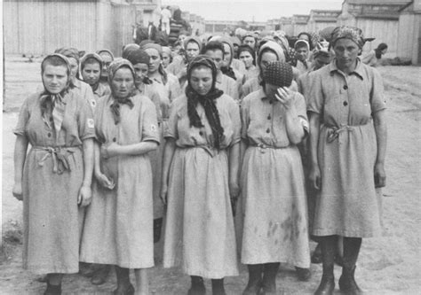 jewish women from subcarpathian rus who have been selected for forced