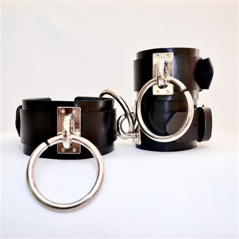 Leather Handcuffs Wrist And Ankle Cuffs Bdsm Restraints Etsy