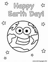 Earth Coloring Smile Happy Pages Printable sketch template