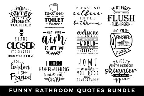 funny bathroom sayings sign svg bundle graphic  craftlabsvg