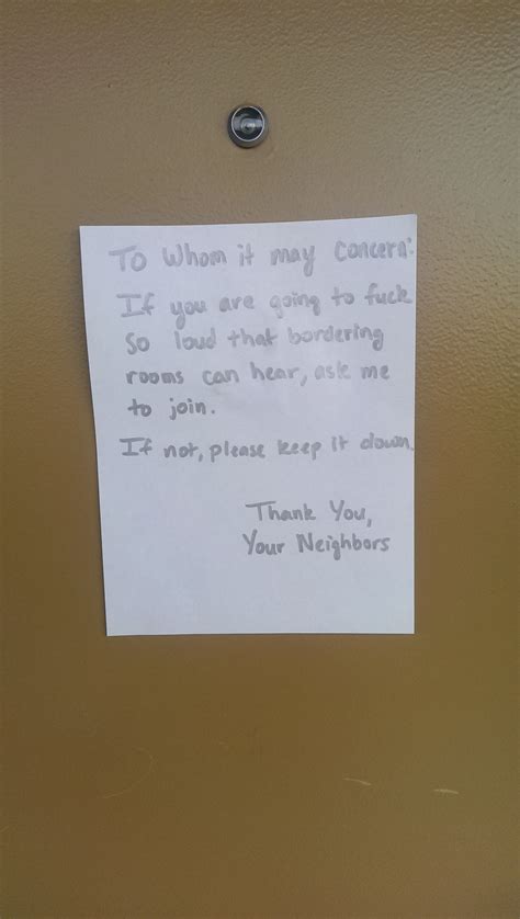 notes asking neighbors to stop having loud sex neighbors someecards