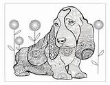 Zentangle Coloring Dog Hand Printable Illustration Made sketch template