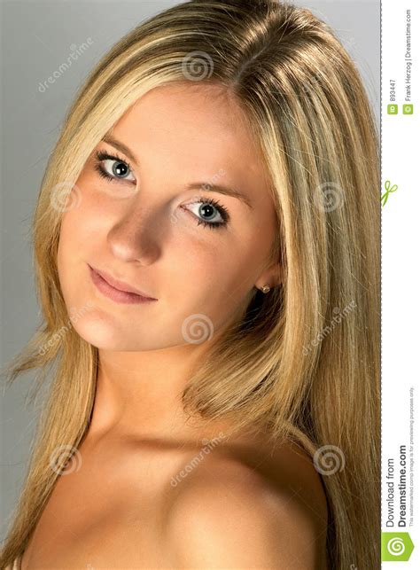 Beautiful Blonde Woman Headshot Stock Image Image Of