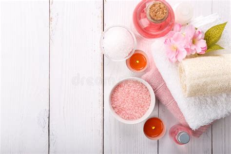 pink spa setting stock image image  relax relaxation
