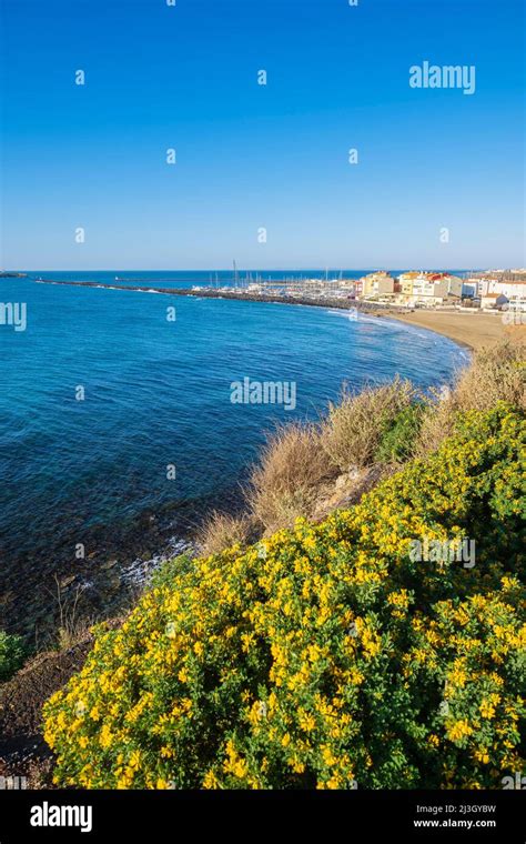 france herault le cap dagde la plagette beach stock photo alamy