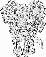 Coloring Pages Elephant Mandala Adult Color Mandalas Colouring Drawing Print Book Animal Zum Etsy Ausdrucken Colour Adults Printable Elefanten Ausmalbilder sketch template