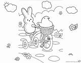 Coloring Peeps Pages Cycling Lineart Printable Color Kids sketch template