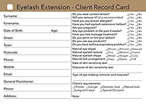 eyelash extension client record card pack   amazoncouk