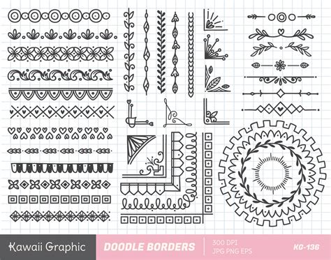 doodle borders hand drawn borders borders clip art design element