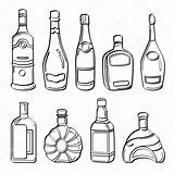Alkohol Flaschen Sammlung Alkoholflaschen Illustrator Garrafa Garrafas álcool Zeichnung Grafiken Kollektion St2 sketch template