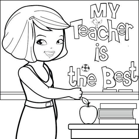teacher appreciation female coloring page coloring pages