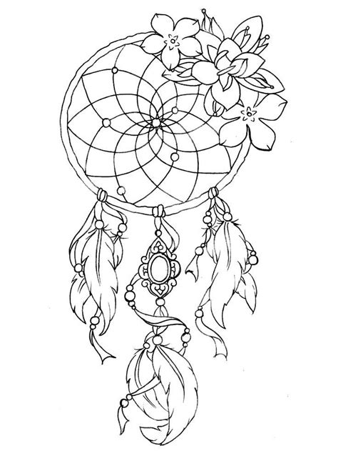 dream catcher aesthetic coloring pages  printable coloring pages