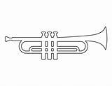 Trumpet Patternuniverse Stencils Applique Trombone sketch template