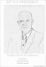 Color 34th President Eisenhower Dwight David Person sketch template