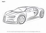 Bugatti Chiron Draw Drawing Cars Outline Step Sports Coloring Pages Car Drawings Tutorials Police Clipart Easy Drawingtutorials101 Sketch Sport Learn sketch template