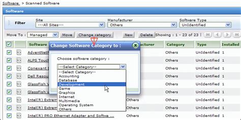 save    category   selected software  changed