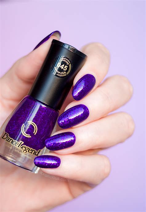 ultra violet nail polish purple glitter rain