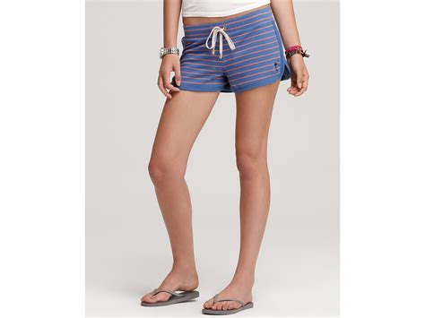 Lyst Juicy Couture Stripe French Terry Cloth Shorts In Blue