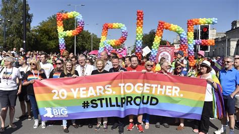 pride cymru parade in cardiff draws 15 000 people bbc news