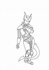 Tiefling Lineart Korry Priest sketch template