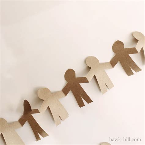 paper doll chain template instructions easy christmas garland kids