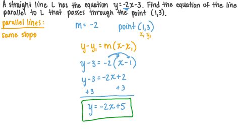 question video finding  equation    parallel