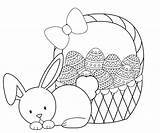 Easter Coloring Bunny Pages Kids Cartoon Print sketch template