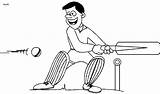 Cricket Batsman Bat sketch template