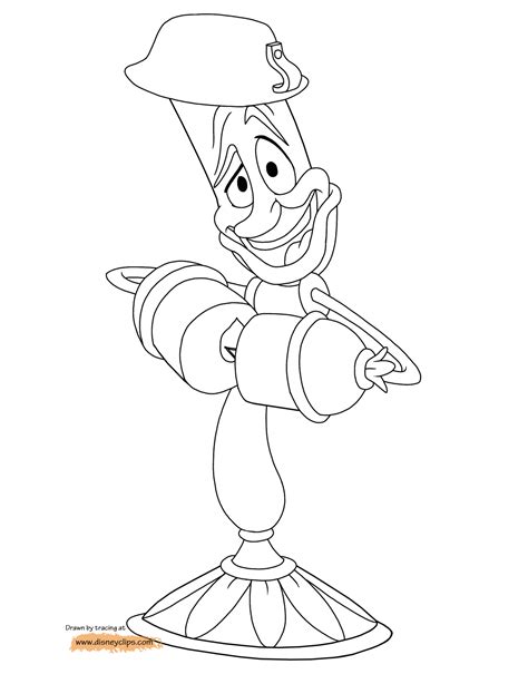 beauty   beast enchanted christmas coloring pages lumiere
