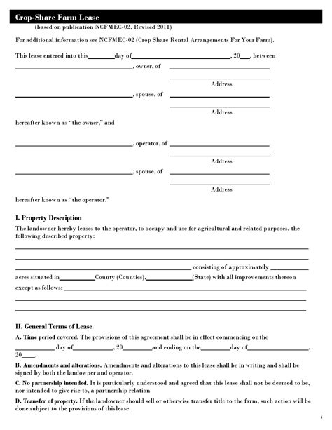 printable farm land lease agreement forms  templates fillable