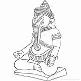 Bal Ganesha sketch template