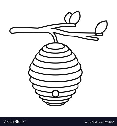 beehive icon  outline style isolated  white vector image