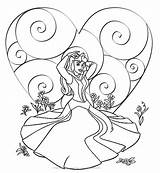 Princess Coloring Disney Pages Princesses Valentine Color Sheets Book Print Heart Au Aurora Birthday Activity Printable Happy Prinses Sleeping Beauty sketch template