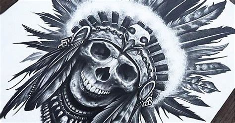 Nice Black And Gray Indian Skull Pencil Drawing By Brandon Herrera Imgur